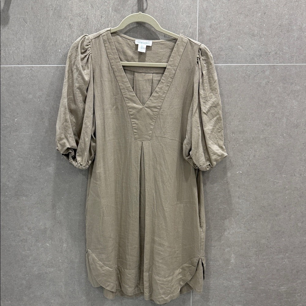 Cynthia Rowley Taupe V-Neck Dress